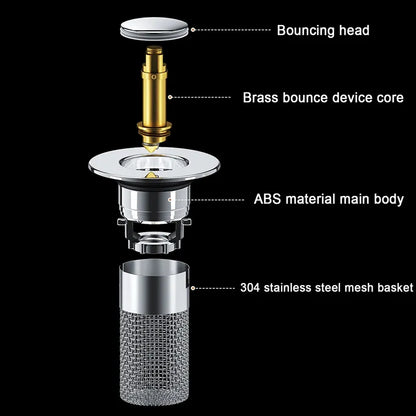 Sink Drain Strainer with Removable Stainless Steel Basket PLUS