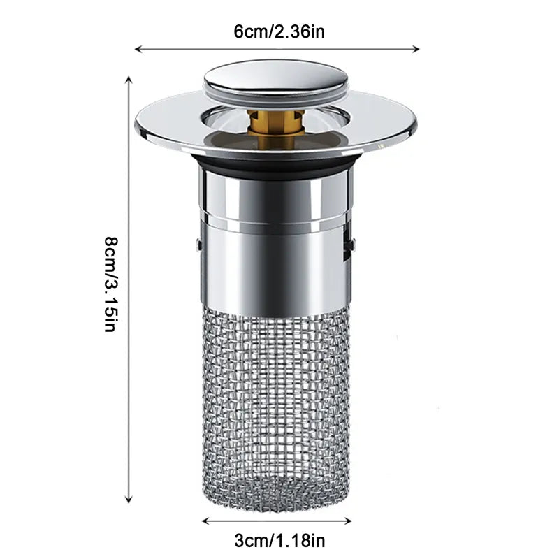 Sink Drain Strainer with Removable Stainless Steel Basket PLUS