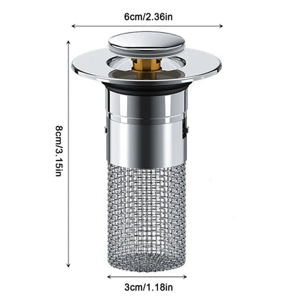 Sink Drain Strainer with Removable Stainless Steel Basket PLUS