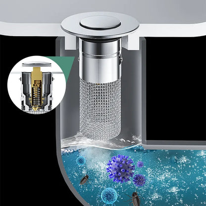 Sink Drain Strainer with Removable Stainless Steel Basket PLUS